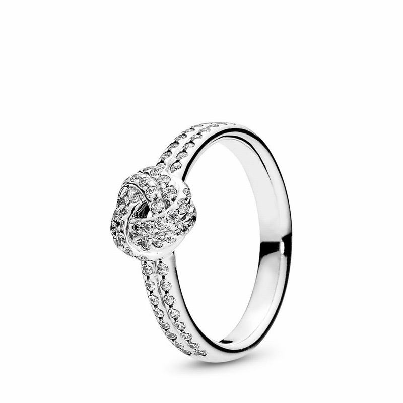 Pandora Sparkling Love Knot Statement Ring Ireland - Sterling Silver/Cubic Zirconia - 267305ISG